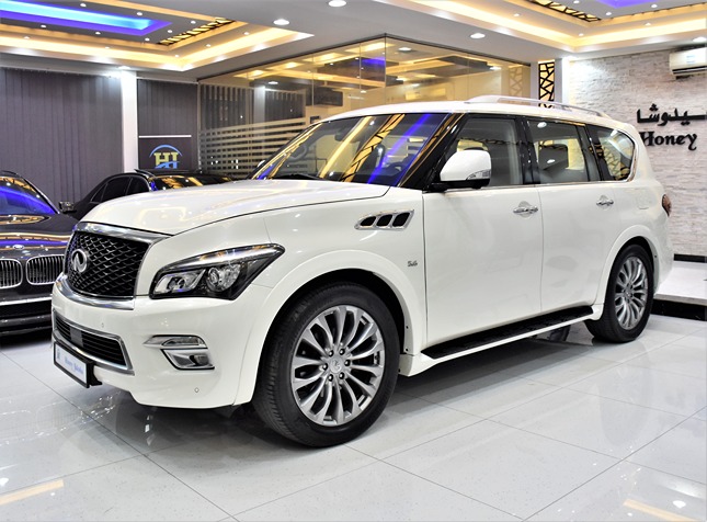 EXCELLENT DEAL for our Infiniti QX80 ( 2015 Model ) in White Color GCC Specs