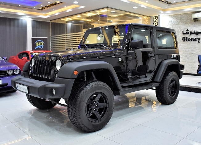 EXCELLENT DEAL for our Jeep Wrangler Sport ( 2016 Model ) in Black Color GCC Specs