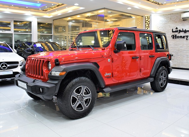 Jeep Wrangler Unlimited Sport ( 2019 Model ) Red Color GCC Specs