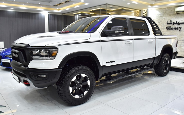 Dodge Ram Rebel 4x4 5.7L ( 2021 Model ) in White Color GCC Specs